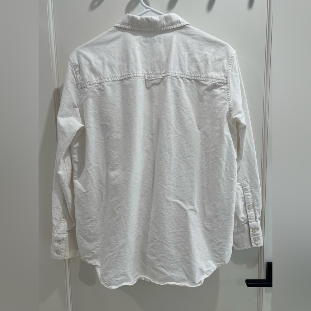 like new quince organic cotton relaxed oxford button up shirt white XS - Picture 2 of 12